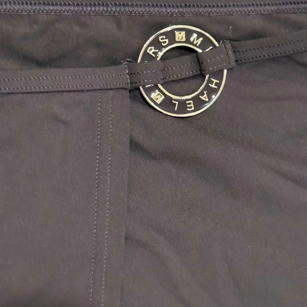 Michael Kors Womens Brown Swim Skirt Wrap Front Logo Hardware Size L